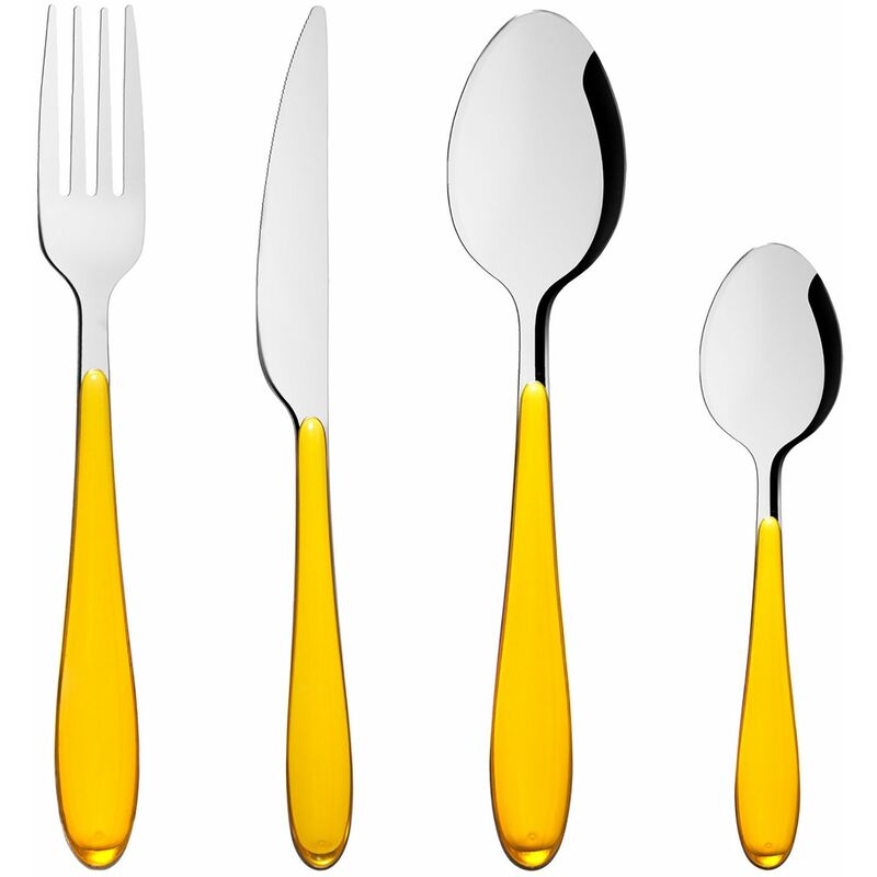 Cubiertos Happy Yellow 24 Piezas barato