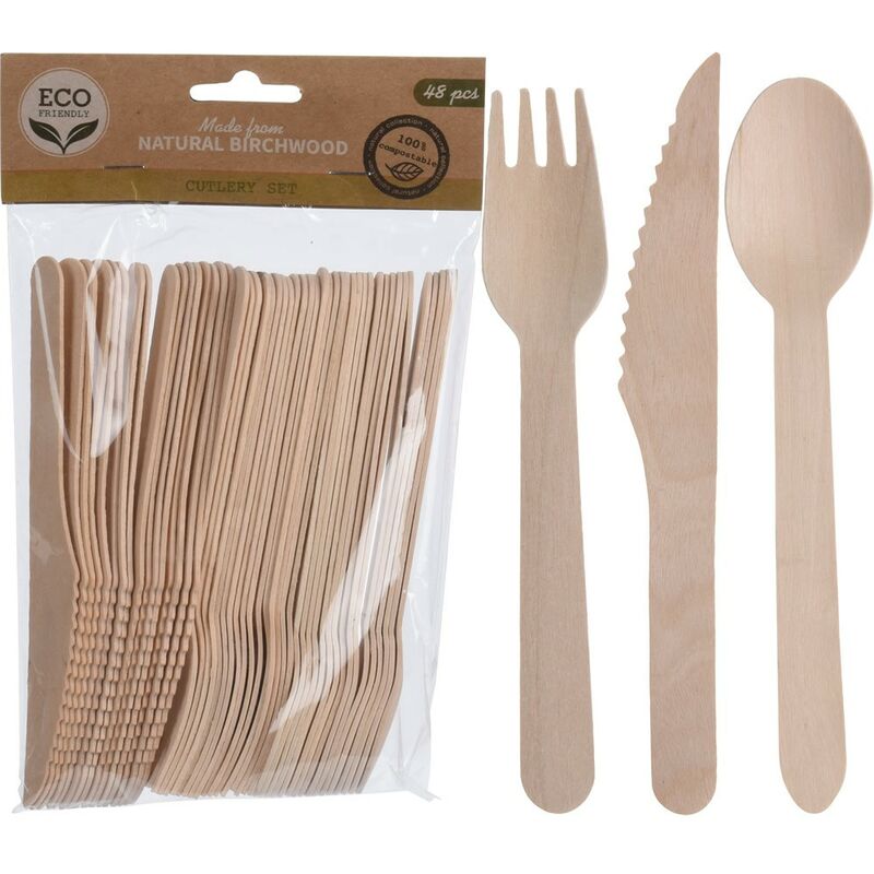 Cubiertos carton 16x3 cm 48 piezas blister barato