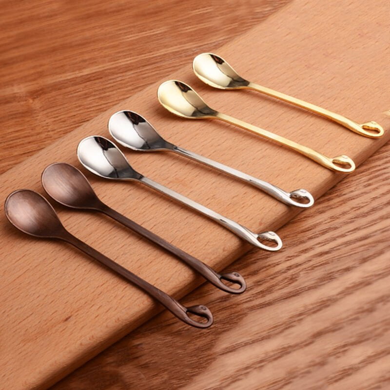 Cuchara de cisne creativa Cuchara de cafe Mesa de postre Decoracion Cuchara Suministro Rojo