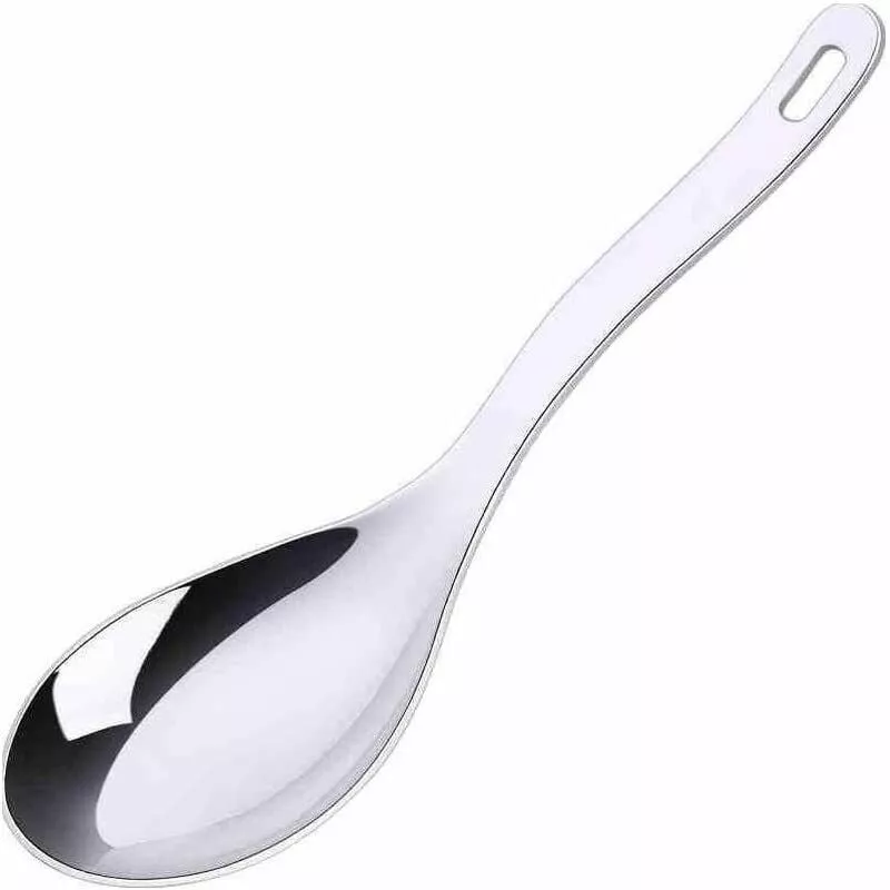 Cuchara Para Servir De Mango Largo Para Sopa, Arroz, Postre, Utensilios Para Servir En Acero Inoxidable Con Orificio Para Colgar (Plateado) En Oferta Cuchara Para Servir De Mango Largo Para Sopa