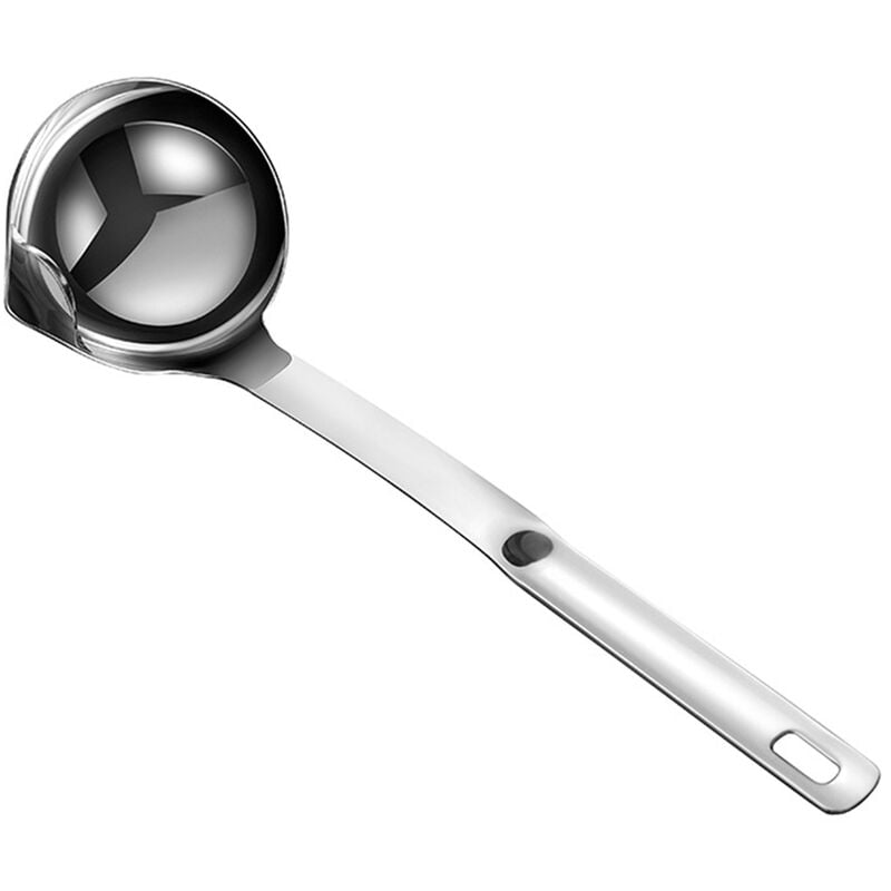 Cucharon de sopa Separador de grasa de aceite Acero inoxidable Filtro de aceite Cucharon Cuchara de desnatador de grasa Cuchara
