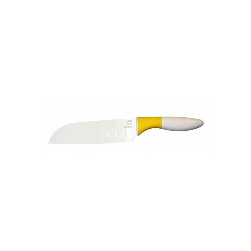 Cuchillo Cocina Santoku Blanco/Amarillo Inox/Plastico Tcr75038 - Crisp barato