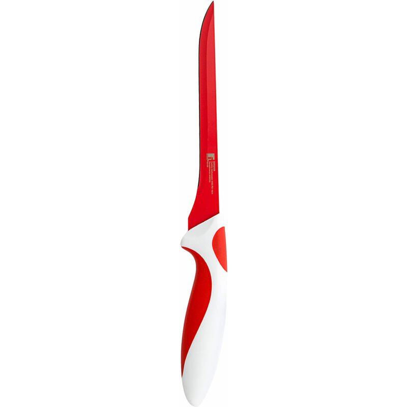 Cuchillo Deshuesador Con Recubrimiento Cerámico Blanco Y Rojo 16