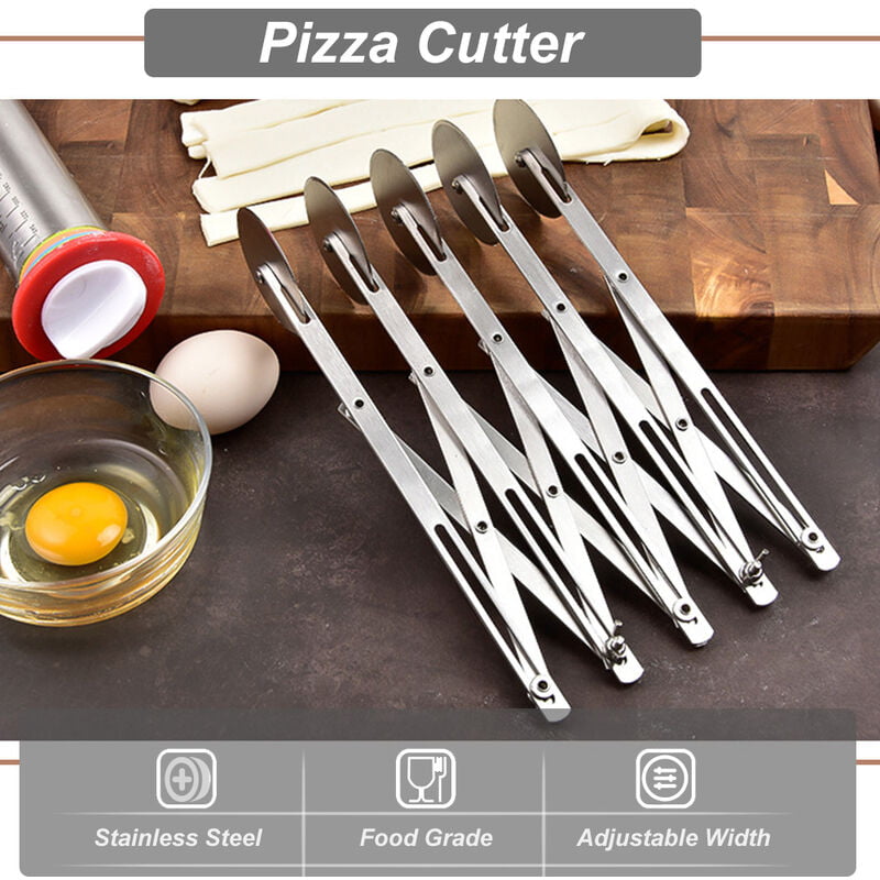 Cuchillo de pizza de acero inoxidable de 5 ruedas