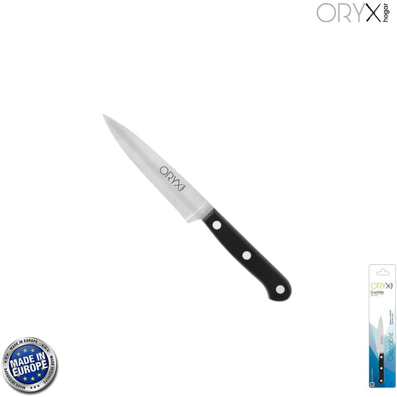 Cuchillo grenoble patatero puntilla hoja acero inoxidable 11 cm. negro barato