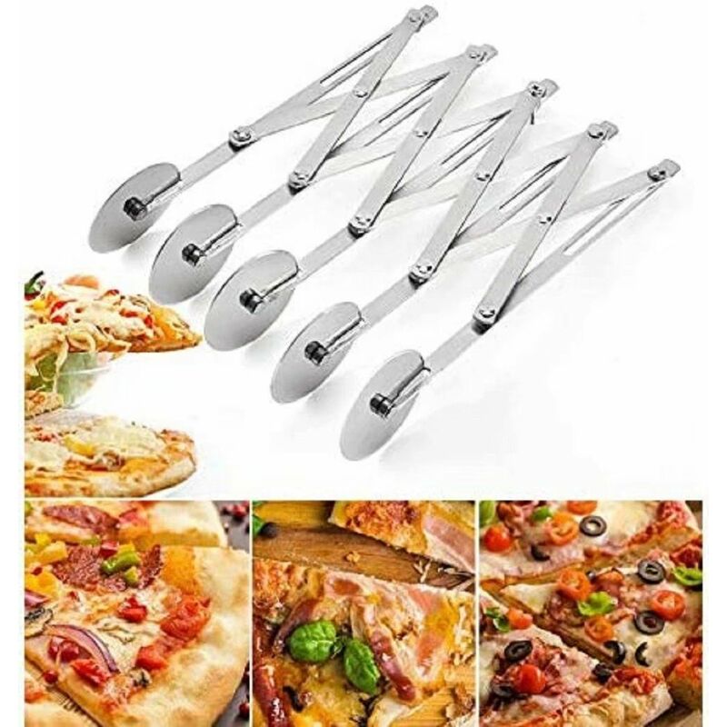 Cuchillo para pizzas cuchillo para tartas de acero inoxidable calidad alimentaria (5 ruedas) barato