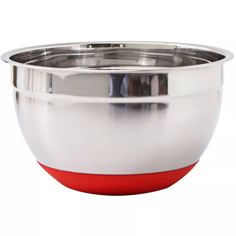 Cuenco para mezclar cuencos de ensalada de acero inoxidable con fondo de silicona antideslizante cuenco de preparacion de cocina cuenco de ensalada barato