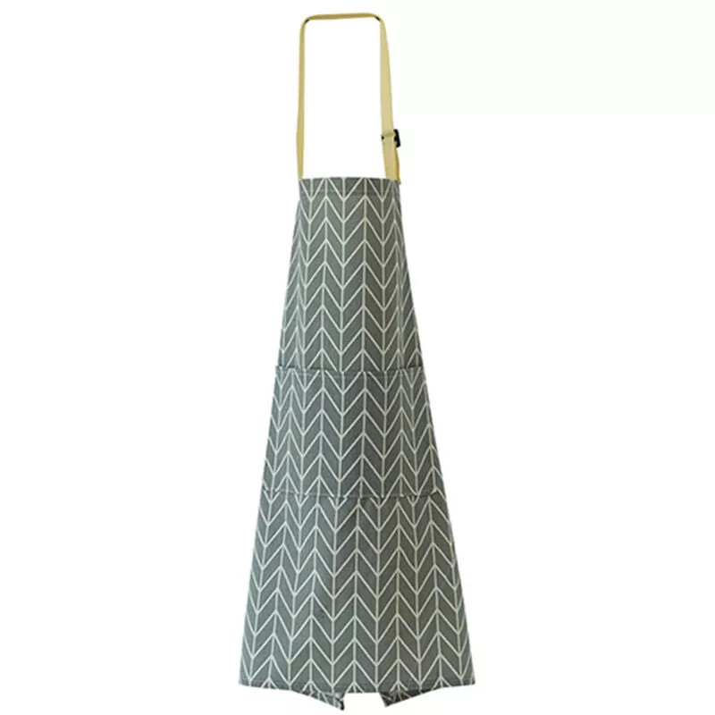 Delantal Con Bolsillo Conveniente, Delantal De Cocina Impermeable, Accesorios De Cocina,Raya Gris En Oferta Delantal Con Bolsillo Conveniente