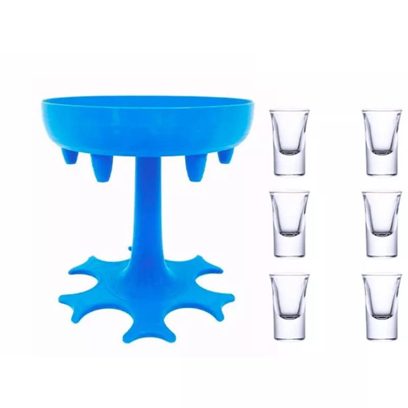 Dispensador Y Soporte De 6 Vasos De Chupito, Dispensador Para Llenar Liquidos, Dispensador De Chupitos De Coctel De Barra, Dispensador De Coctel De 6 En Oferta Dispensador Y Soporte De 6 Vasos De Chupito