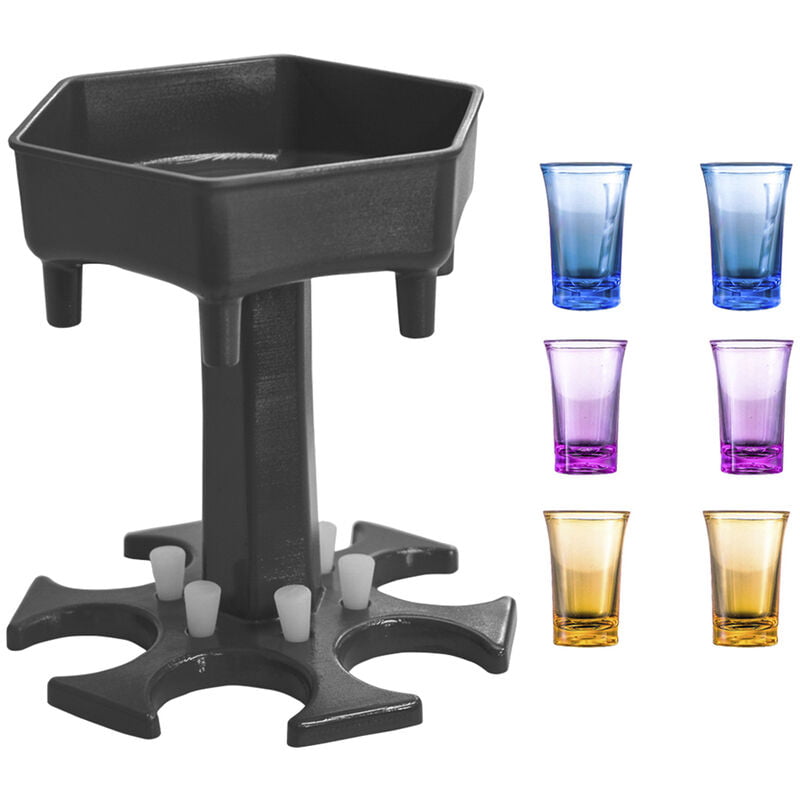 Dispensador y soporte de 6 vasos de chupito