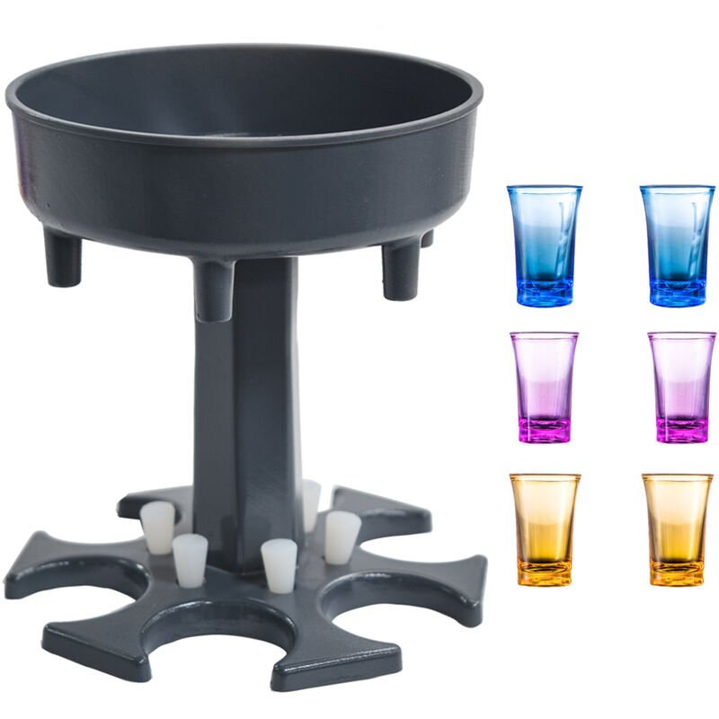 Dispensador y soporte para 6 vasos de chupito