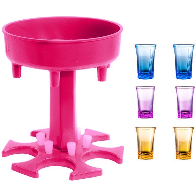 Dispensador y soporte para 6 vasos de chupito