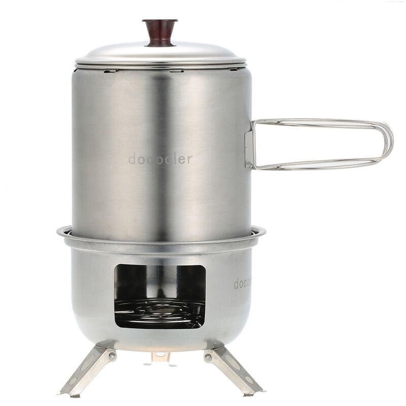 Docooler - Estufa de lena ligera de acero inoxidable portatil Estufa de alcohol solidificado Cocina al aire libre Picnic BBQ Camping barato