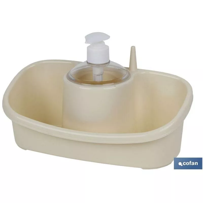 ESTROPAJERO CON DOSIFICADOR BEIGE 26X13X16.5cm venta unitaria barato