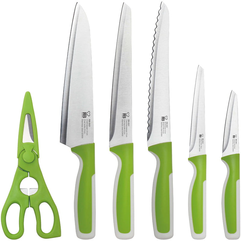 Easy kitchen - Set 5 cuchillos + tijeras de cocina - Renberg barato