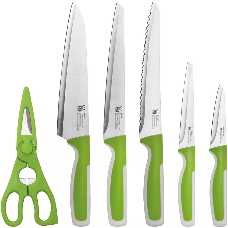 Easy Kitchen - Set 5 Cuchillos + Tijeras De Cocina - Renberg En Oferta Easy Kitchen - Set 5 Cuchillos + Tijeras De Cocina - Renberg Barato