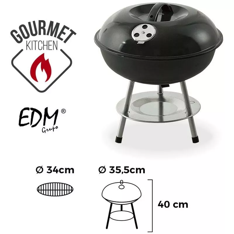 Edm - Barbacoa Negra Ø35,5Cm 3 Patas En Oferta Edm - Barbacoa Negra Ø35
