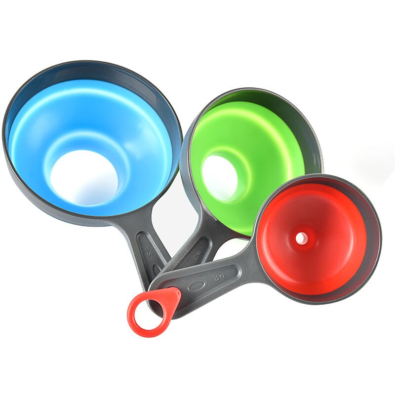 Embudo de enlatado Embudos plegables de silicona Set 3 piezas Embudo de cocina para liquido de boca ancha