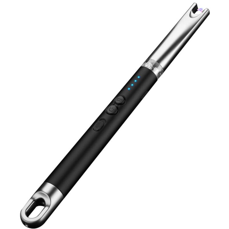 Encendedor de arco electrico sin llama con luz LED Encendedor de vela recargable USB Seguro a prueba de viento Encendedor largo para campamento con barato
