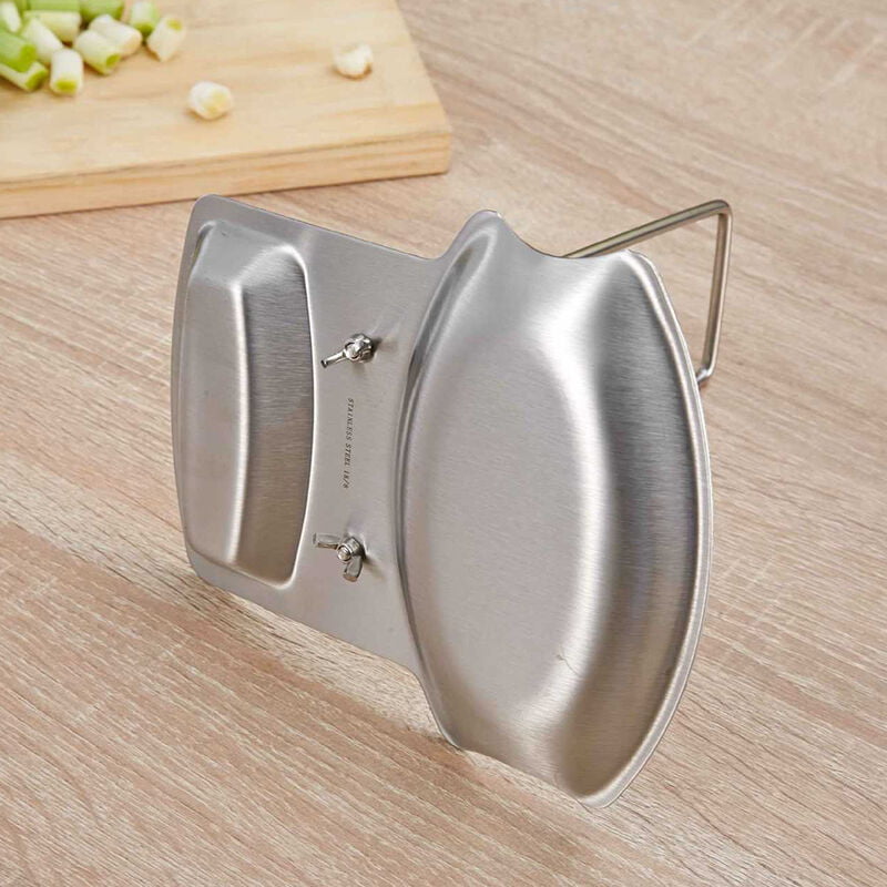 Encimera Tapa de acero inoxidable Cuchara Resto Sopa Cucharon Sarten Olla Soporte de la cubierta Estante de descanso Soporte Organizador de la estufa barato