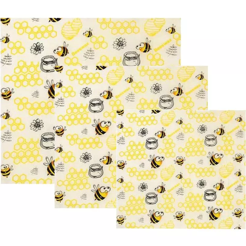 Envoltorios De Cera De Abejas Para Alimentos, Lavable, Reutilizable, Almacenamiento De Alimentos Para Pan Sandwich, Frutas, Verduras, Tamano S / M / En Oferta Envoltorios De Cera De Abejas Para Alimentos