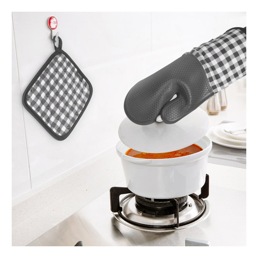 Esonmus - Guantes de silicona resistentes al calor para horno