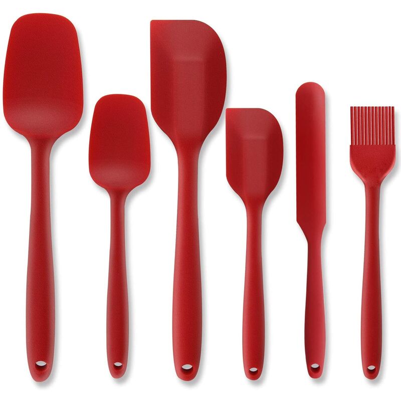 Espátulas de Silicona Set 6 piezas Utensilios Cocina Silicona 500°F Resistente al Calor