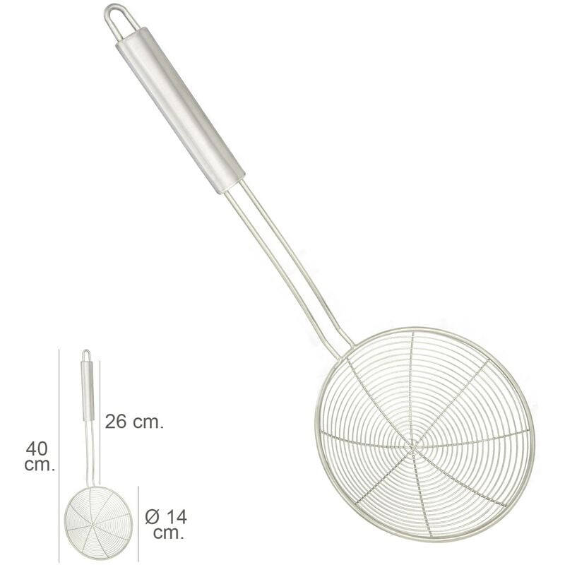 Espumadera alambre acero inoxidable Ø 14 cm. mango redondo 26 cm. barato