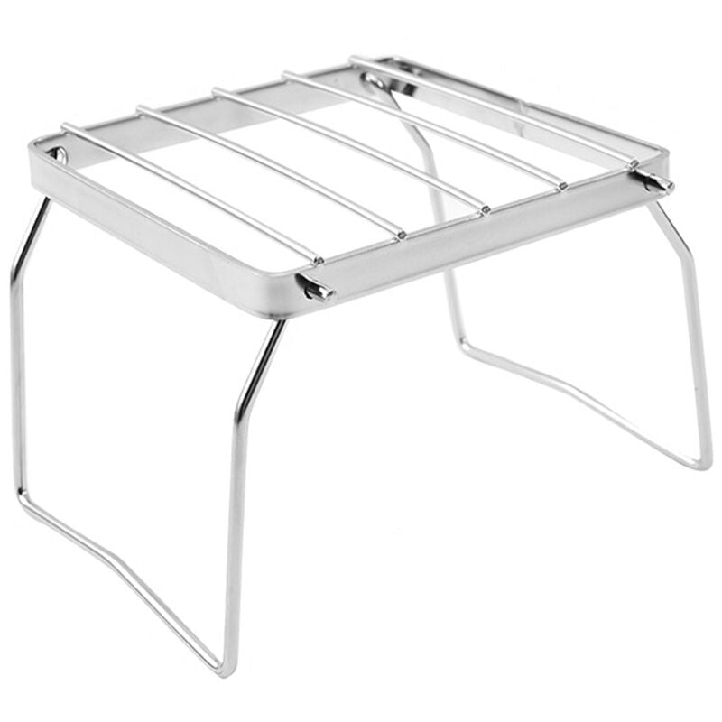 Estante para ollas al aire libre Parrilla de acero inoxidable Camping Luz plegable Fogata Picnic BBQ Mochila Pesca Senderismo barato