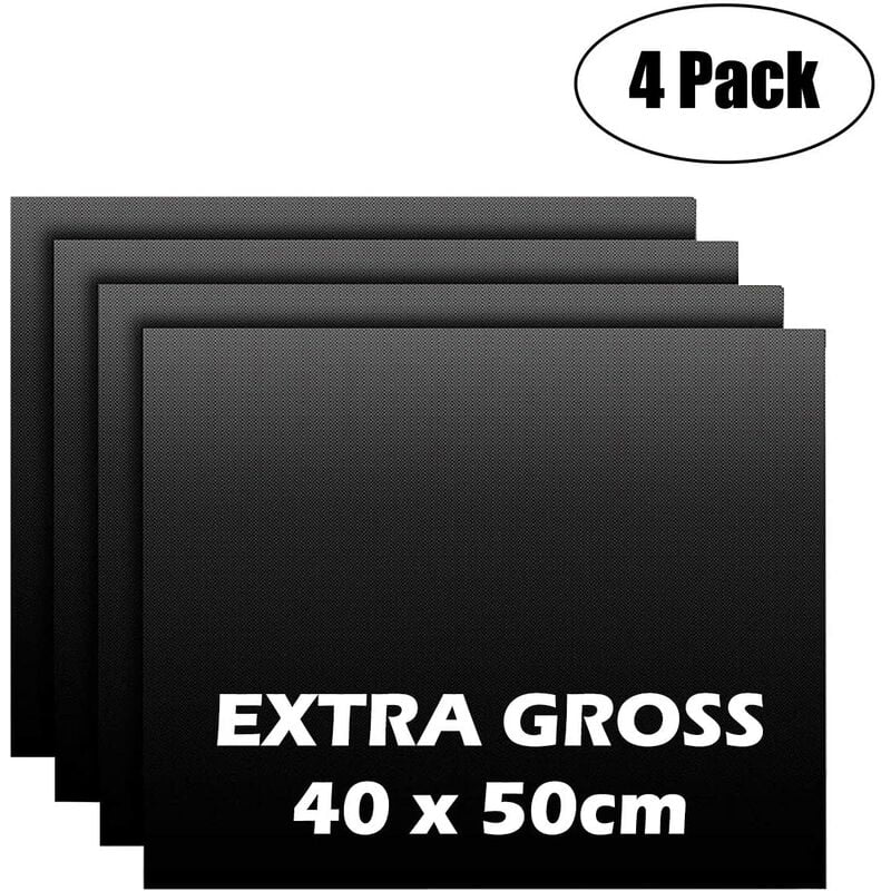 Estera para Parrilla de Barbacoa - 4 Láminas para Cocinar en Horno No Recubiertas de Teflón Hornear con Gas