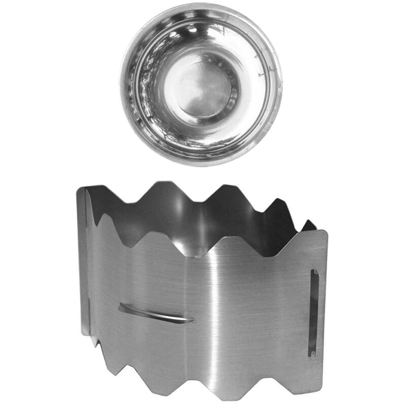 Estufa de alcohol solido Estufa de combustible solido portatil Mini quemador de alcohol de acero inoxidable con soporte para parabrisas para acampar barato