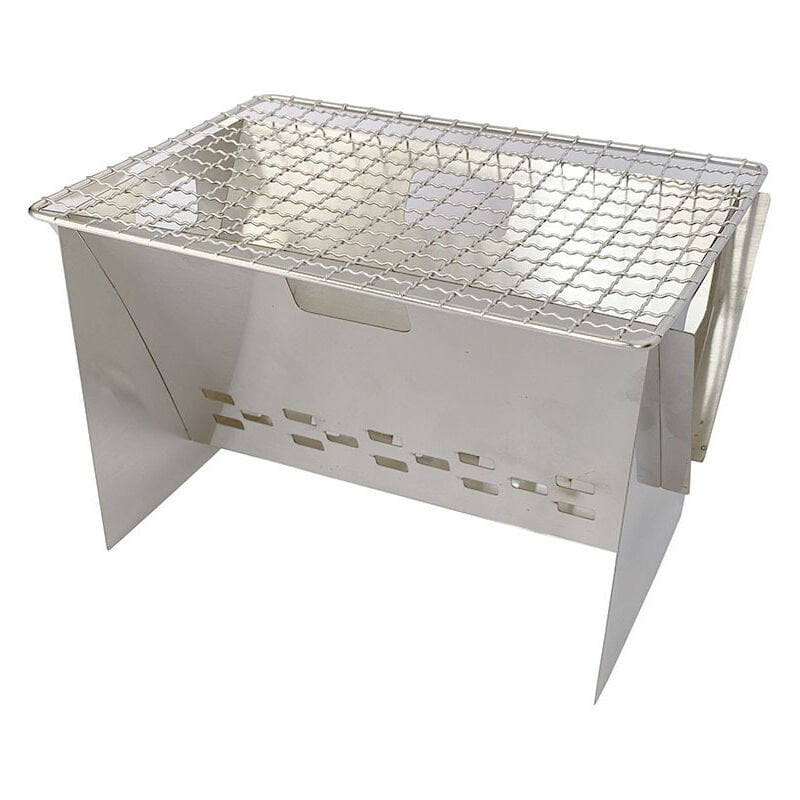 Estufa de camping Mini parrilla de barbacoa Estufa de carbon al aire libre de acero inoxidable con bolsa de transporte para acampar