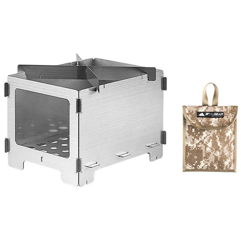 Estufa de camping plegable Parrilla de barbacoa Estufa de barbacoa de acero inoxidable Estufa de lena Parrilla de picnic para senderismo al aire barato