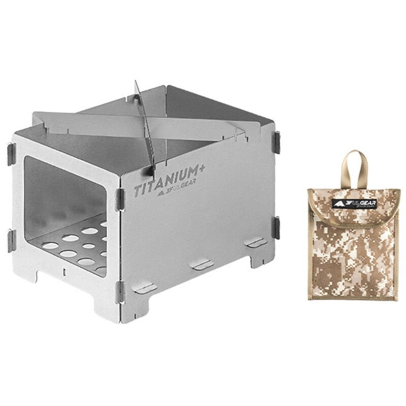 Estufa de camping plegable Parrilla de barbacoa Estufa de barbacoa de aleacion de titanio Estufa de lena Parrilla de picnic para senderismo al aire barato