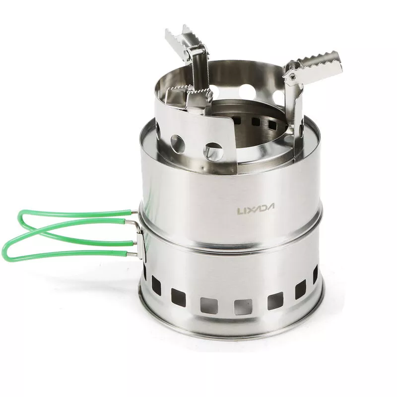 Estufa de camping plegable de acero inoxidable Lixada