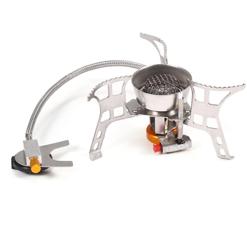 Estufa de gas para acampar plegable estufa de mochilero de encendido piezoelectrico a prueba de viento