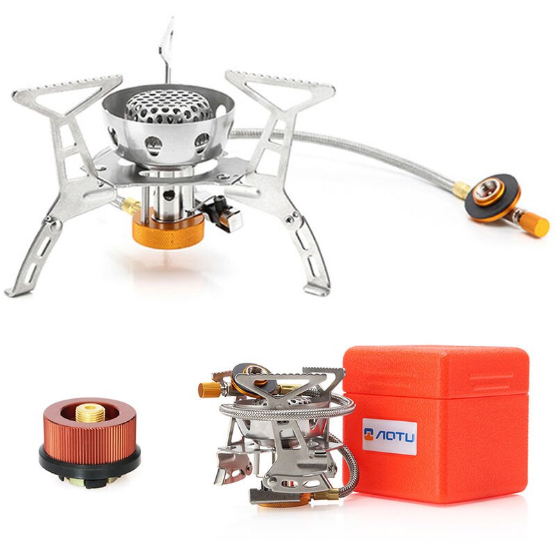 Estufa de gas portatil Estufa de encendido piezoelectrico Horno de gas dividido Estufa de camping al aire libre