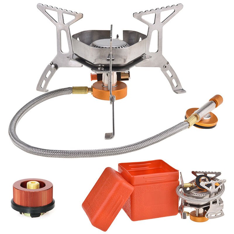 Estufa de gas portatil Estufa de encendido piezoelectrico Horno de gas dividido Estufa de camping al aire libre