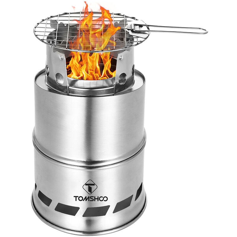 Estufa de lena plegable portatil a prueba de viento Estufa de alcohol compacta de acero inoxidable Estufa de alcohol para acampar al aire libre barato