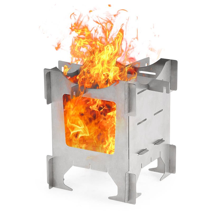 Estufa de peso ligero de titanio plegable de madera al aire libre estufa que acampa de la comida campestre de coccion del horno con mochila barato