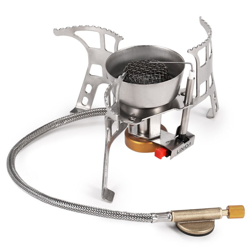 Estufa plegable camping gas a prueba de viento encendido piezoelectrico con mochila al aire libre Estufa Estufa de cocina portatil