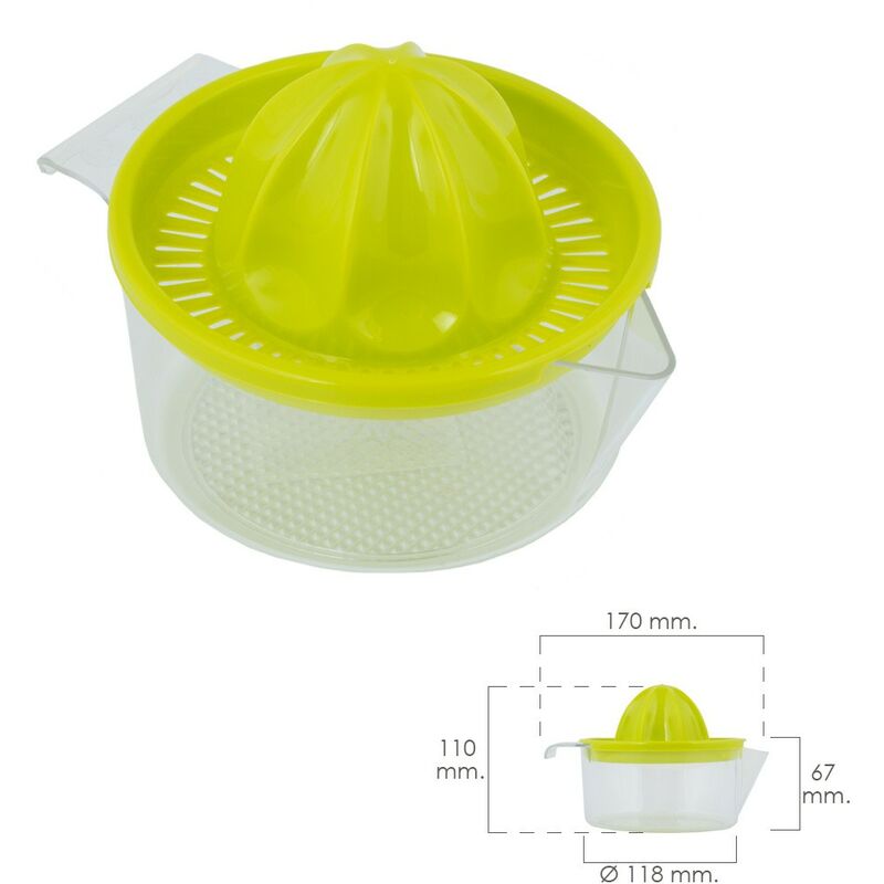 Exprimidor zumo manual frutas con jarra plástico Ø 12 x 11 cm. barato