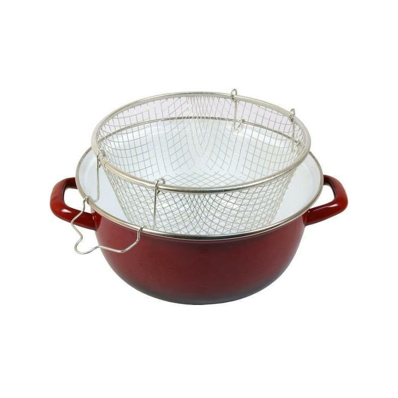 FREIDORA ACERO ESMALTADO + CESTILLO 24 cm VOLCAN - Ibili barato