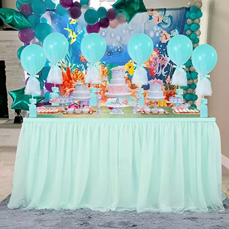 Falda De Mesa De Tul Hecha A Mano Mantel Pano De Vajilla Decorativa Para Mesa Rectangular O Redonda Rodapies De Mesa En Casa Para Fiesta, Boda, En Oferta Falda De Mesa De Tul Hecha A Mano Mantel Pano De Vajilla Decorativa Para Mesa Rectangular O Redonda Rodapies De Mesa En Casa Para Fiesta