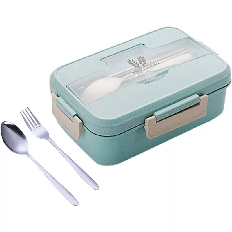Fiambrera De Paja De Trigo De 3 Piezas | Recipientes De Comida De 3 Compartimentos Con Acero Inoxidable, Paja De Trigo, Cuchara, Tenedor, Palillos, En Oferta Fiambrera De Paja De Trigo De 3 Piezas | Recipientes De Comida De 3 Compartimentos Con Acero Inoxidable