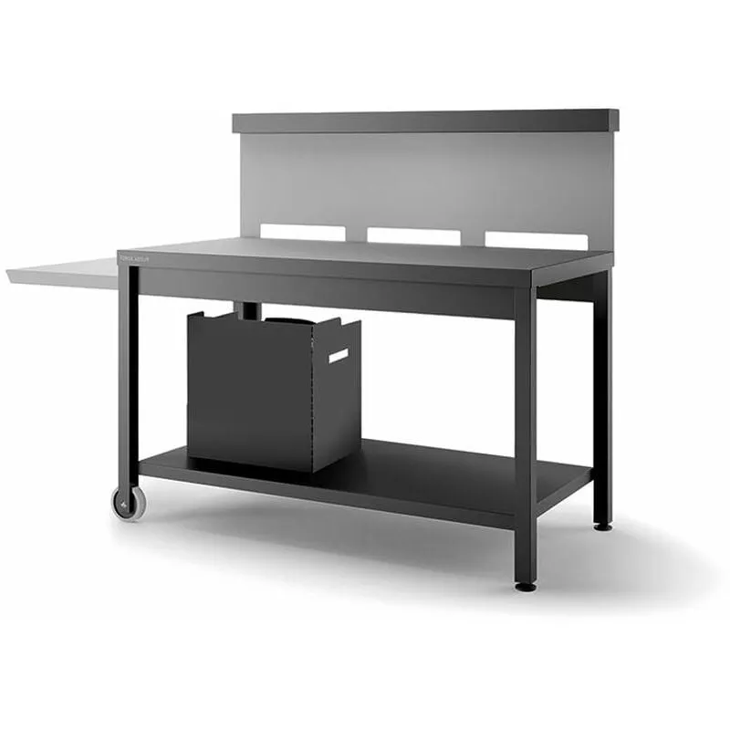 Forge Adour - Mesa Móvil Con Credenza Para Plancha, Acero Negro Y Gris Mate En Oferta Forge Adour - Mesa Móvil Con Credenza Para Plancha