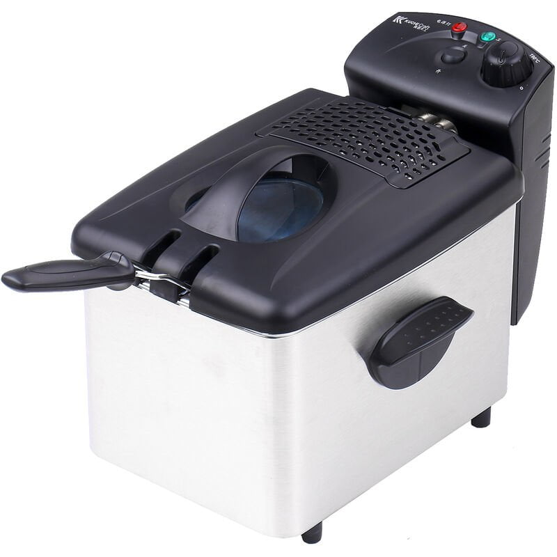 Freidora electrica de inmersion Cesta para freir Tapa desmontable con ventana de visualizacion Tanque de aceite individual Olla de aceite caliente de barato