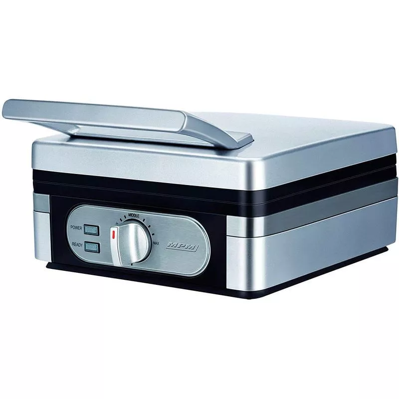 Gofrera Eléctrica Profesional, 2 Gofres Belgas Gruesos, Antiadherente, Regulador Temperatura, Acero Inox. 1400W Plata - Mpm En Oferta Gofrera Eléctrica Profesional