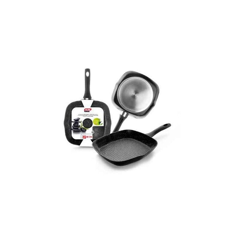 Grill Plancha 28Cm Rayas Con Mango Induccion Aluminio/Fundido Natura - Ibili barato