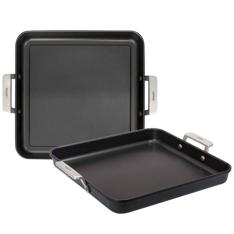 Grill Plancha 28X28Cm Liso Con Mango Induccion Aluminio/Fundido Aire - Valira barato